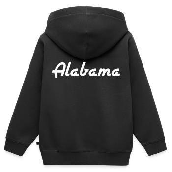 Alabama - USA - United States of America - Kinder Premium Organic Zip Hoodie - Schwarz - Hinten - AI Model Kid Male (0cm)