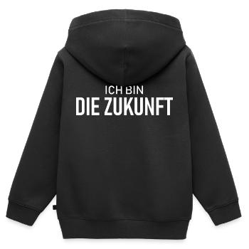 Ich bin die Zukunft - Motivation - Kinder Premium Organic Zip Hoodie - Schwarz - Hinten - AI Model Kid Male (0cm)