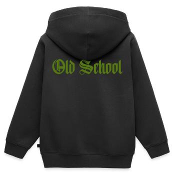 old school - Kinder Premium Organic Zip Hoodie - Schwarz - Hinten - AI Model Kid Male (0cm)
