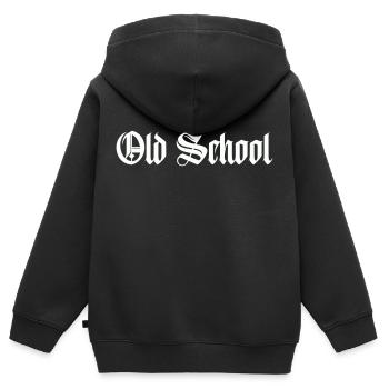 old school - Kinder Premium Organic Zip Hoodie - Schwarz - Hinten - AI Model Kid Male (0cm)