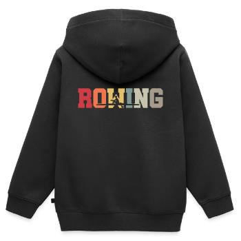Aviron - Aviron - Rameur - Aviron - Sweat Premium à capuche zippé enfant bio - noir - Dos - AI Model Kid Male (0cm)