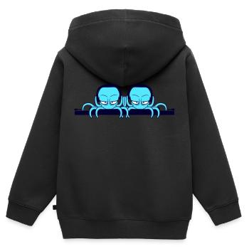 2 DJ Octopus Duo Friends Mixer Club Music Team - Kids Premium Organic Zip-up Hoodie - black - Back - AI Model Kid Male (0cm)