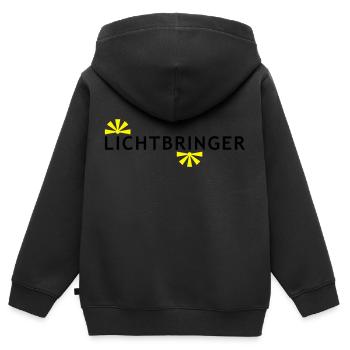 CHARMES LUMIÈRE - Sweat Premium à capuche zippé enfant bio - noir - Dos - AI Model Kid Male (0cm)
