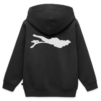 bodensee - Kinder Premium Organic Zip Hoodie - Schwarz - Hinten - AI Model Kid Male (0cm)