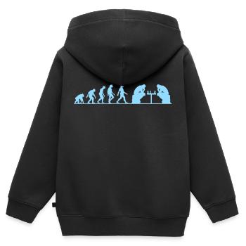 Evolution échec - Sweat Premium à capuche zippé enfant bio - noir - Dos - AI Model Kid Male (0cm)
