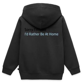 Sorry I'm Late - Sweat Premium à capuche zippé enfant bio - noir - Dos - AI Model Kid Male (0cm)