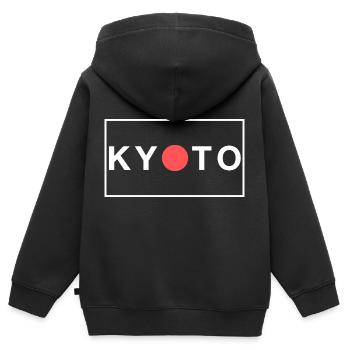 Kyoto Japan Flagge - Kinder Premium Organic Zip Hoodie - Schwarz - Hinten - AI Model Kid Male (0cm)