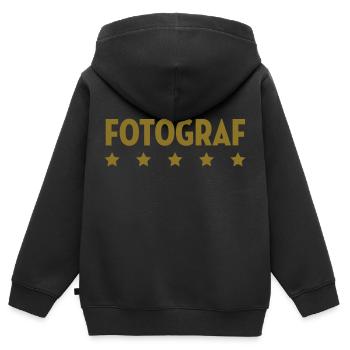 Fotograf Fotografin Foto Fotografie Kamera - Kinder Premium Organic Zip Hoodie - Schwarz - Hinten - AI Model Kid Male (0cm)