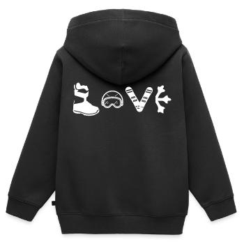 Snowboard Snowboarder - Sweat Premium à capuche zippé enfant bio - noir - Dos - AI Model Kid Male (0cm)