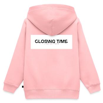 heure de fermeture - Sweat Premium à capuche zippé enfant bio - rose - Dos - AI Model Kid Female (0cm)