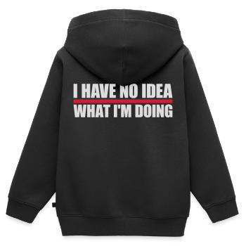 Aucune idée - Sweat Premium à capuche zippé enfant bio - noir - Dos - AI Model Kid Male (0cm)