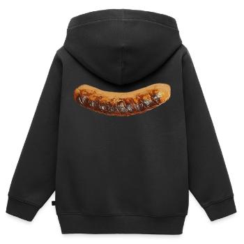 Bratwurst - Kinder Premium Organic Zip Hoodie - Schwarz - Hinten - AI Model Kid Male (0cm)
