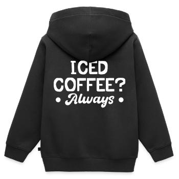 Eiskaffee? Immer - Kinder Premium Organic Zip Hoodie - Schwarz - Hinten - AI Model Kid Male (0cm)