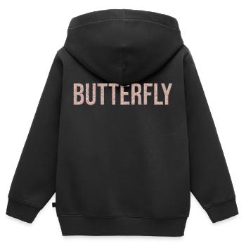 Butterfly Butterfly 3D Marble Texture - Sweat Premium à capuche zippé enfant bio - noir - Dos - AI Model Kid Male (0cm)