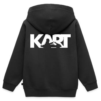 Kart - Kinder Premium Organic Zip Hoodie - Schwarz - Hinten - AI Model Kid Male (0cm)