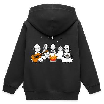 around the campfire - Kids Premium Organic Zip-up Hoodie - black - Back - AI Model Kid Male (0cm)