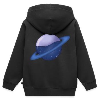 Galaxie-Planet - Kinder Premium Organic Zip Hoodie - Schwarz - Hinten - AI Model Kid Male (0cm)