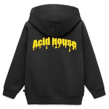 Acid House Music - Sweat Premium à capuche zippé enfant bio - noir - Dos - AI Model Kid Male (0cm)