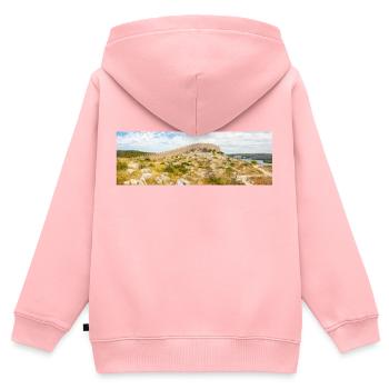 Die Mauer von Oštrica (Bedem Grebastica) Kroatien - Kinder Premium Organic Zip Hoodie - Rosa - Hinten - AI Model Kid Female (0cm)