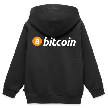 Bitcoin - Kids Premium Organic Zip-up Hoodie - black - Back - AI Model Kid Male (0cm)