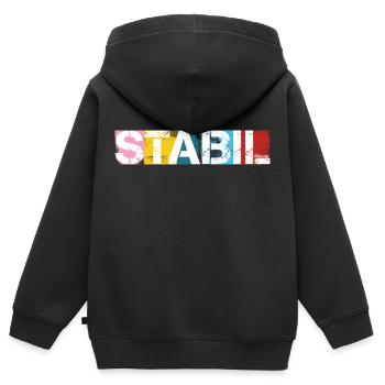 Stabil - Kinder Premium Organic Zip Hoodie - Schwarz - Hinten - AI Model Kid Male (0cm)