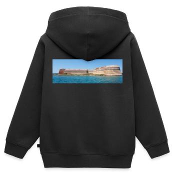 Die Festung des Hl. Nikolaus (Tvrđava sv. Nikole) in der - Kinder Premium Organic Zip Hoodie - Schwarz - Hinten - AI Model Kid Male (0cm)