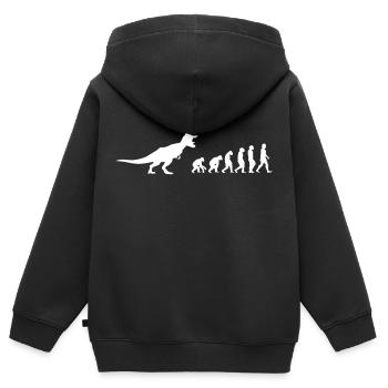 T-Rex Tyrannosaurus Rex Evolution Dinosaur Animal - Kids Premium Organic Zip-up Hoodie - black - Back - AI Model Kid Male (0cm)