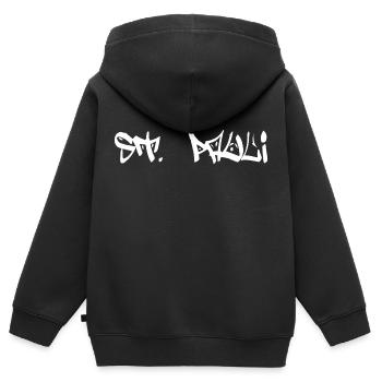 ST. PAULI - Kinder Premium Organic Zip Hoodie - Schwarz - Hinten - AI Model Kid Male (0cm)
