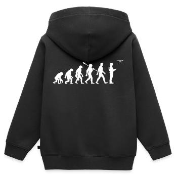 Evolution - Drohne - Drohnenpilot - Kinder Premium Organic Zip Hoodie - Schwarz - Hinten - AI Model Kid Male (0cm)