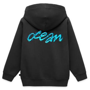 Ozean Textkunst - Kinder Premium Organic Zip Hoodie - Schwarz - Hinten - AI Model Kid Male (0cm)