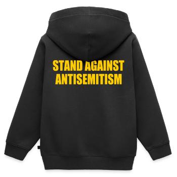 stand against antisemitism - Kinder Premium Organic Zip Hoodie - Schwarz - Hinten - AI Model Kid Male (0cm)