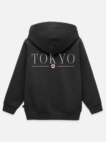 Tokyo Japan Fan Outfit T Shirt Design - Kids Premium Organic Zip-up Hoodie - black