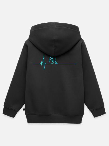 Elektrokardiogramm - Tod - Blau - Kinder Premium Organic Zip Hoodie - Schwarz
