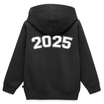 2025 - Kinder Premium Organic Zip Hoodie - Schwarz - Hinten - AI Model Kid Male (0cm)