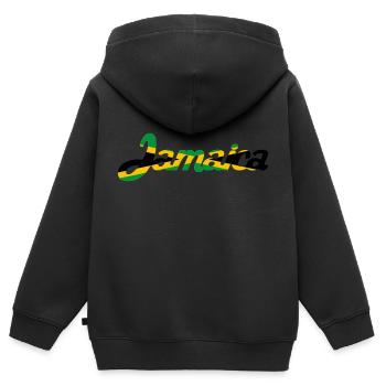 Jamaica - Kinder Premium Organic Zip Hoodie - Schwarz - Hinten - AI Model Kid Male (0cm)