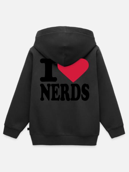 Nerd - Kinder Premium Organic Zip Hoodie - Schwarz