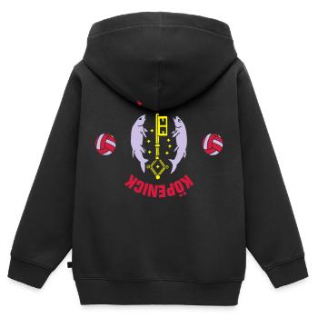 Berlin Köpenick (ID: 001013) - Kinder Premium Organic Zip Hoodie - Schwarz - Hinten - AI Model Kid Male (0cm)