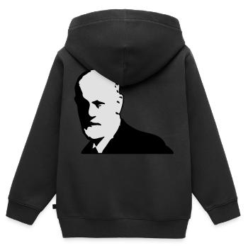 Sigmund Freud - Kinder Premium Organic Zip Hoodie - Schwarz - Hinten - AI Model Kid Male (0cm)