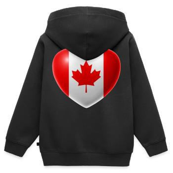 Coeur (Canada / Canada) - Sweat Premium à capuche zippé enfant bio - noir - Dos - AI Model Kid Male (0cm)