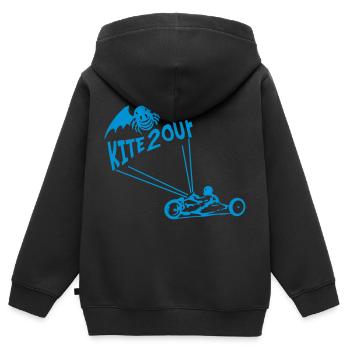 kite2ouf - Sweat Premium à capuche zippé enfant bio - noir - Dos - AI Model Kid Male (0cm)