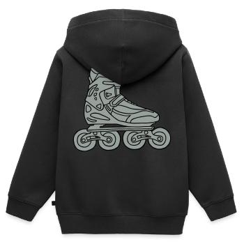 Inlineskater 2 - Kinder Premium Organic Zip Hoodie - Schwarz - Hinten - AI Model Kid Male (0cm)