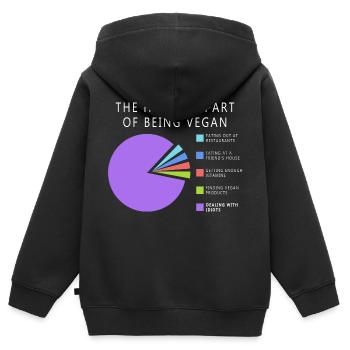 Vegan Statistik - Kinder Premium Organic Zip Hoodie - Schwarz - Hinten - AI Model Kid Male (0cm)