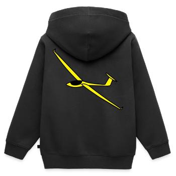 segelflugzeug asw27 - Kinder Premium Organic Zip Hoodie - Schwarz - Hinten - AI Model Kid Male (0cm)