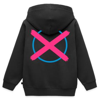 VOTE! - Kinder Premium Organic Zip Hoodie - Schwarz - Hinten - AI Model Kid Male (0cm)