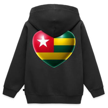 Herz (Togo) - Kinder Premium Organic Zip Hoodie - Schwarz - Hinten - AI Model Kid Male (0cm)