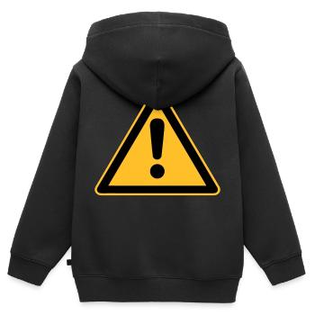 Safety-Sign Warning - Kinder Premium Organic Zip Hoodie - Schwarz - Hinten - AI Model Kid Male (0cm)