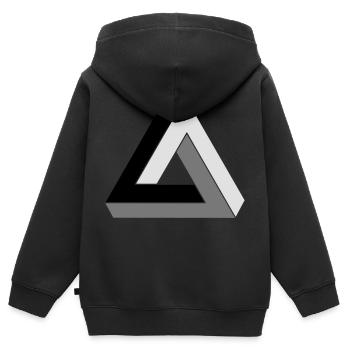 Das unmögliche Dreieck - Kinder Premium Organic Zip Hoodie - Schwarz - Hinten - AI Model Kid Male (0cm)
