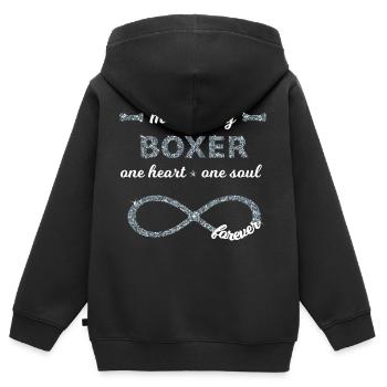me & my deutscher Boxer Hunderasse Hund Hunde 8 - Kinder Premium Organic Zip Hoodie - Schwarz - Hinten - AI Model Kid Male (0cm)