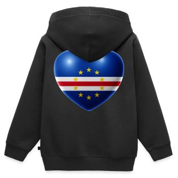 Herz (Kap Verde / Cabo Verde) - Kinder Premium Organic Zip Hoodie - Schwarz - Hinten - AI Model Kid Male (0cm)