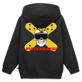 pistenraudi - Sweat Premium à capuche zippé enfant bio - noir - Dos - AI Model Kid Male (0cm)